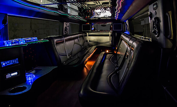 hummer limo with fiber optic lights