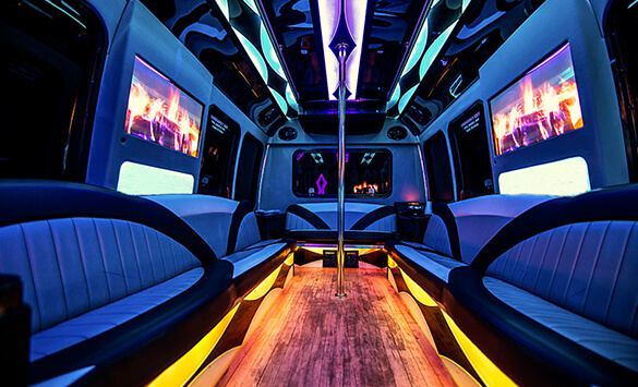 stretch limo interior with bars